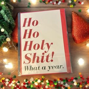 Festive Holiday Card - Red and White